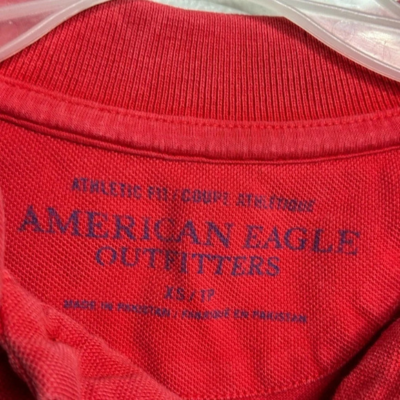 American Eagle Men Polo Red Casual Shirt Athletic Fit Size XS - Picture 6 of 8